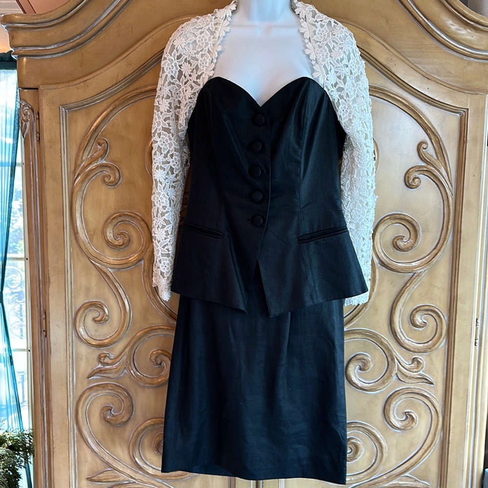 Vintage Pia Rucci linen & lace suit